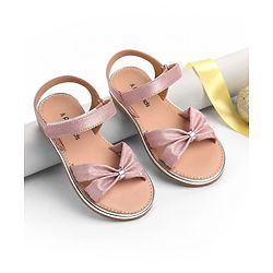 Pine Kids Velcro Closure Solid Sandal - Rose Gold