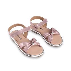 Pine Kids Velcro Closure Solid Sandal - Rose Gold
