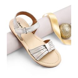 Pine Kids Slip-On Solid Sandals - Silver