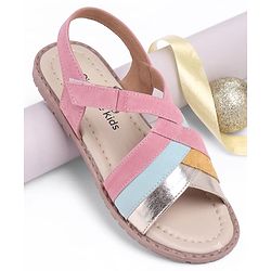 Pine Kids Solid Colour Velcro Closure Sandals - Pink