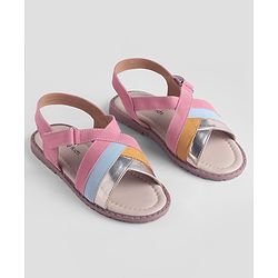 Pine Kids Solid Colour Velcro Closure Sandals - Pink
