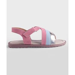 Pine Kids Solid Colour Velcro Closure Sandals - Pink
