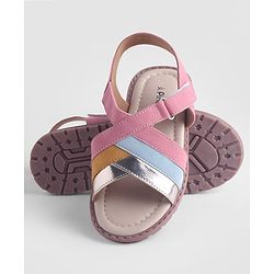 Pine Kids Solid Colour Velcro Closure Sandals - Pink