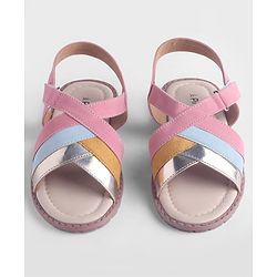 Pine Kids Solid Colour Velcro Closure Sandals - Pink