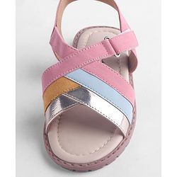 Pine Kids Solid Colour Velcro Closure Sandals - Pink