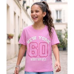 Pine Kids Cotton Knit T-Shirt with Graphic Print Pink 4-5 Years