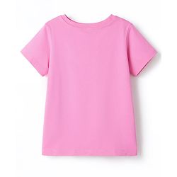 Pine Kids Cotton Knit T-Shirts Round Neck Half Sleeves Pink 4-5 Years