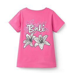 Pine Kids Cotton Knit T-Shirts Round Neck Half Sleeves Pink 4-5 Years