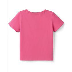 Pine Kids Cotton Knit T-Shirt Half Sleeves Round Neck Graphic Pink 4-5 Years