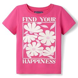 Pine Kids Cotton Knit T-Shirt Half Sleeves Round Neck Graphic Pink 4-5 Years
