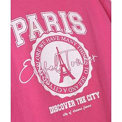 Pine Kids Cotton Knit T-Shirts Round Neck Half Sleeves Graphic Print Pink 4-5 Years