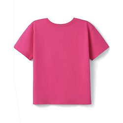 Pine Kids Cotton Knit T-Shirts Round Neck Half Sleeves Graphic Print Pink 4-5 Years