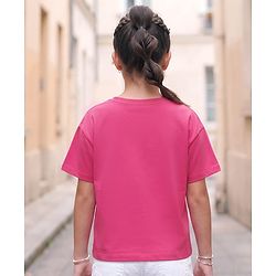 Pine Kids Cotton Knit T-Shirts Round Neck Half Sleeves Graphic Print Pink 4-5 Years
