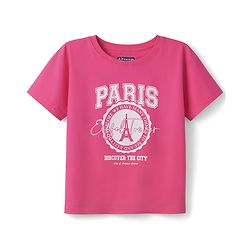 Pine Kids Cotton Knit T-Shirts Round Neck Half Sleeves Graphic Print Pink 4-5 Years