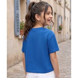 Pine Kids Cotton Knit Half Sleeves T-Shirt With Love Yourself Print - Royal Blue
