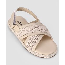 Pine Kids Velcro Closure Sandal - Beige