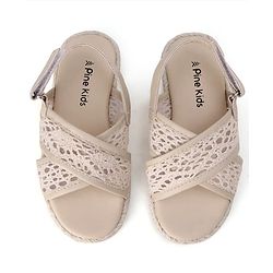 Pine Kids Velcro Closure Sandal - Beige