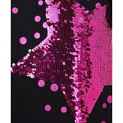 Pine Kids Cotton Knit Half Sleeves T-Shirt With Reversible Sequins - Black