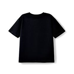 Pine Kids Cotton Knit Half Sleeves T-Shirt With Reversible Sequins - Black