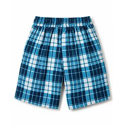 Pine Kids Cotton Knit Half Sleeves Beach Theme Printed & Checked T-Shirt & Shorts Night Suit - Blue