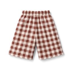 Pine Kids 100% Cotton Knit Half Sleeves Text Printed T-Shirt & Shorts Night Suit With Checks - Cream