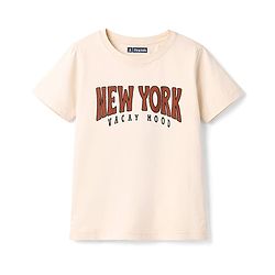 Pine Kids 100% Cotton Knit Half Sleeves Text Printed T-Shirt & Shorts Night Suit With Checks - Cream