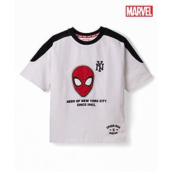 Pine Kids Marvel Cotton Knit T-Shirt Drop Shoulder Half Sleeve Spider-Man Graphics Multi Color 4-5 Years