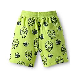 Pine Kids Marvel Single Jersey Knit Half Sleeves T-Shirt & Shorts Set with Spiderman Graphic - Green