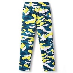 Pine Kids Cotton Knit Half Sleeves T-Shirt & Pyjama Co-ord Night Suit with Camouflage Print - White