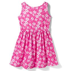 Pine Kids Cotton Knit Sleeveless Floral Printed Frock- Pink & White