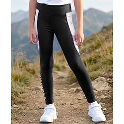 Pine Active Knit Full Length Cut N Sew Leggings With Logo Print - Black