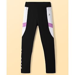 Pine Active Knit Full Length Cut N Sew Leggings With Logo Print - Black