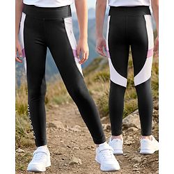 Pine Active Knit Full Length Cut N Sew Leggings With Logo Print - Black