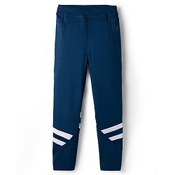 Pine Active Knit Full Length Cut & Sew Leggings with Stripes - Navy Blue