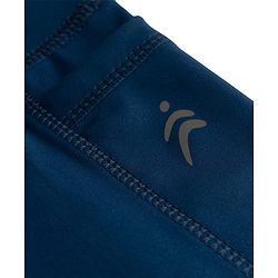 Pine Active Knit Full Length Cut & Sew Leggings with Stripes - Navy Blue