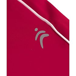 Pine Active Knit Full Length Leggings With Logo Print- Red