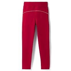 Pine Active Knit Full Length Leggings With Logo Print- Red