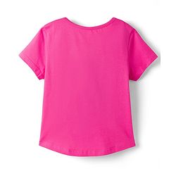Pine Kids Cotton Knit Half Sleeves T-Shirt & Pyjama Night Suit With Floral Print - Fuchsia
