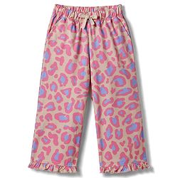 Pine Kids Cotton Knit Half Sleeves Co-Ord Top & Pyjama Printed Night Suit - Pink & Golden