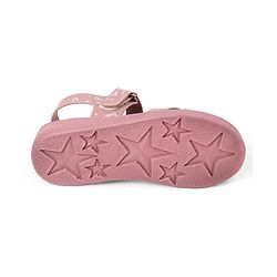 Pine Kids Velcro Closure Sandals with Criss-cross Straps & Foil Print in Pink