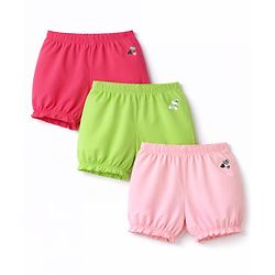Pine Kids Cotton Lycra Knit Solid Bloomers Pack of 3 (Color May Vary)