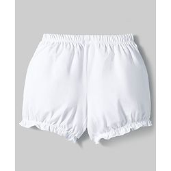 Pine Kids Cotton Lycra Knit Solid Bloomers Pack Of 3 - White