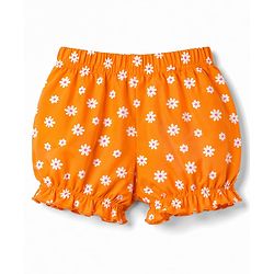 Pine Kids Cotton Lycra Knit Bloomers With Floral & Star Print  Pack of 3 - Multicolor