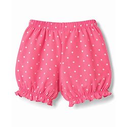 Pine Kids Cotton Lycra Knit Bloomers With Floral & Star Print  Pack of 3 - Multicolor