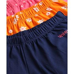 Pine Kids Cotton Lycra Knit Bloomers With Floral & Star Print  Pack of 3 - Multicolor