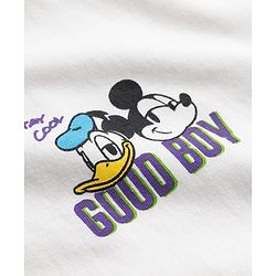 Pine Kids Disney Single Jersey Knit Half Sleeves T-Shirt With Mickey Mouse Front & Back Print - White