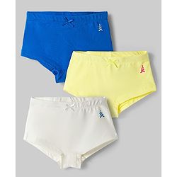 Pine Kids Cotton Lycra Knit Hipsters With Logo Print Pack Of 3 ( Colour May Vary )