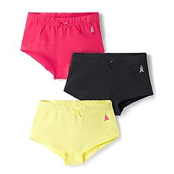 Pine Kids Cotton Lycra Knit Solid Hipster Pack Of 3 ( Colour May Vary )
