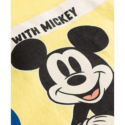 Pine Kids Cotton Knit T-Shirt Half Sleeves with Mickey Mouse & Friends Graphics Yellow 4-5 Years