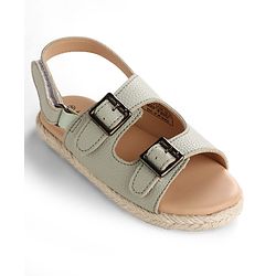 Pine Kids Velcro Closure Solid Sandals - Green